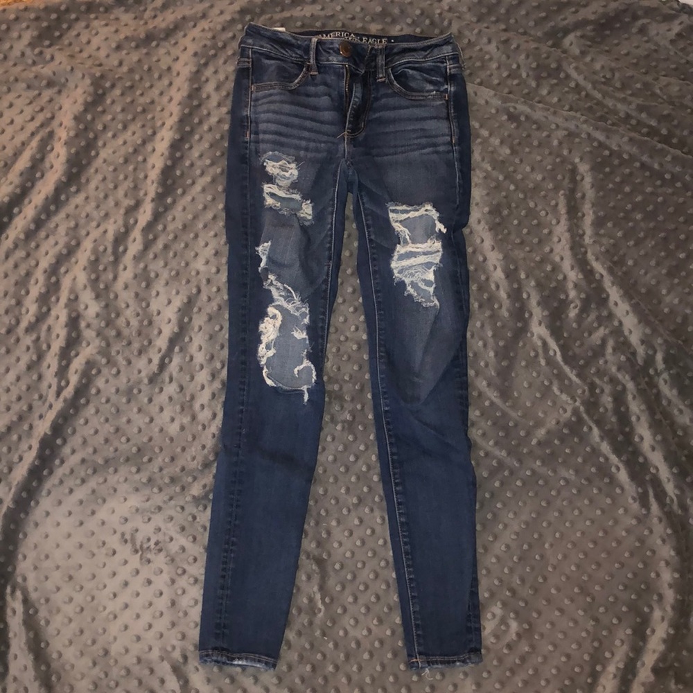 Dark blue jeans